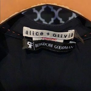 Navy Alice + Olivia sleeveless knee length dress.